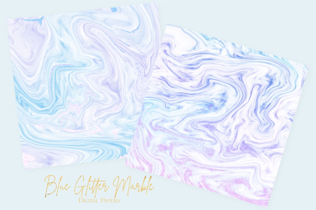 青のキラキラマーブル背景素材