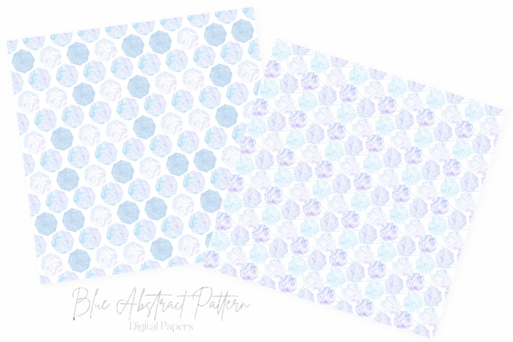 青マーブルの抽象的な幾何学パターン背景画像素材セット