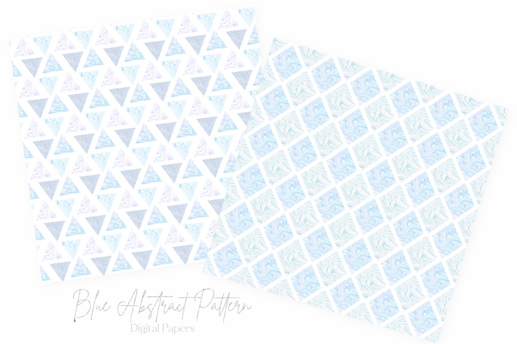 青マーブルの抽象的な幾何学パターン背景画像素材セット