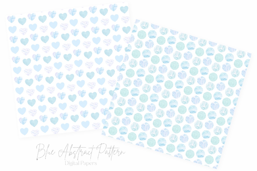 青マーブルの抽象的な幾何学パターン背景画像素材セット