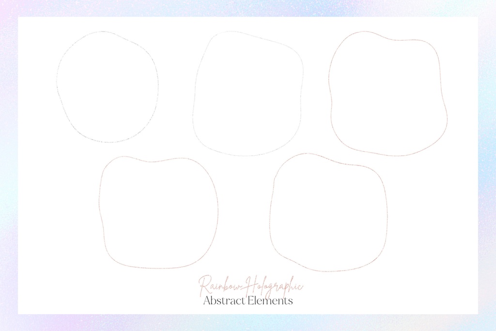 カラフルなホログラム風手描きブラシストロークイラスト素材