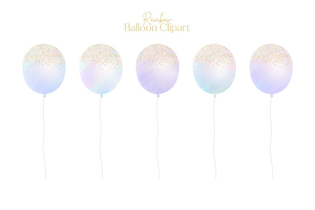 虹色カラフルな風船イラスト素材|風船PNGイラスト素材