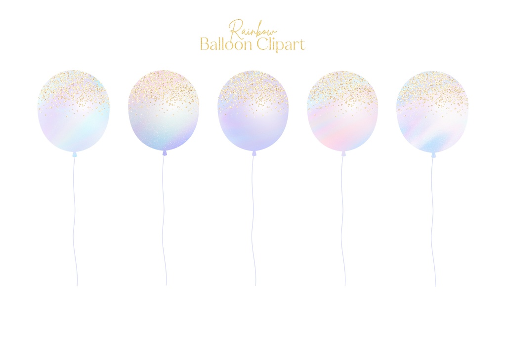 虹色カラフルな風船イラスト素材|風船PNGイラスト素材