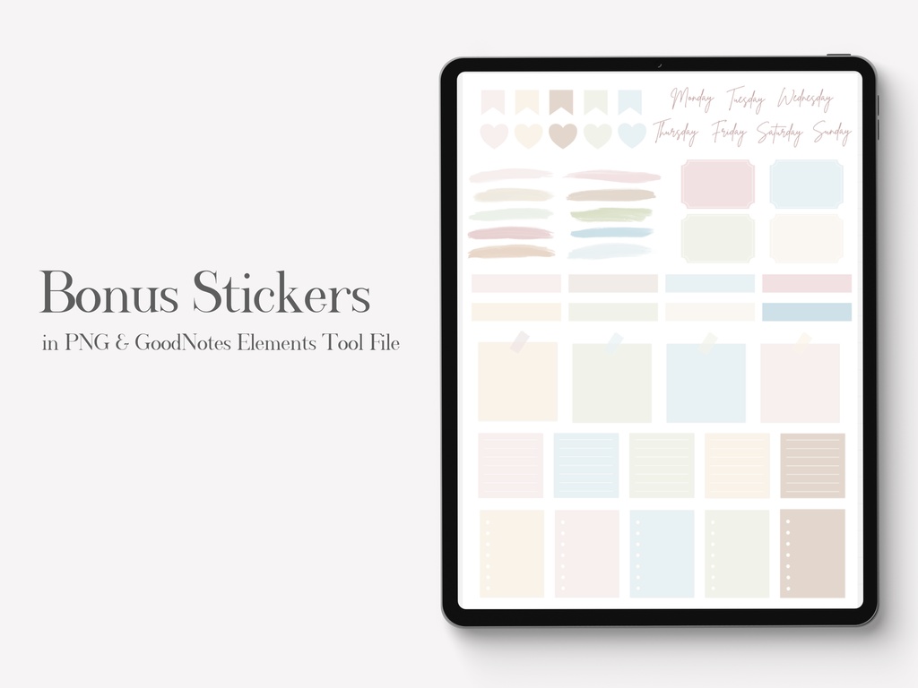 GoodNotesデジタルプランナー|ミニマリストデイリープランナーテンプレート