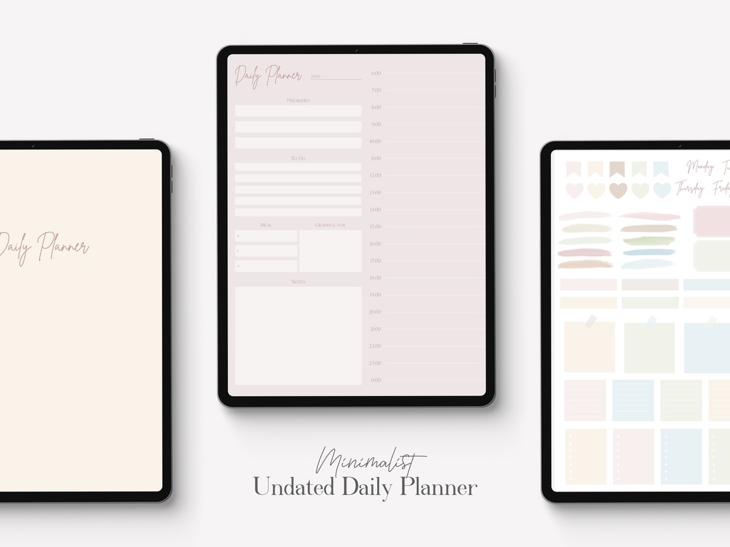 GoodNotesデジタルプランナー|ミニマリストデイリープランナーテンプレート