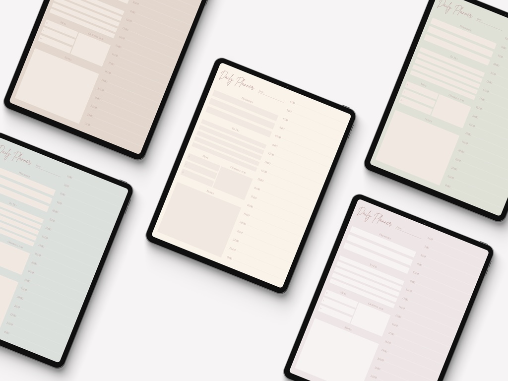 GoodNotesデジタルプランナー|ミニマリストデイリープランナーテンプレート