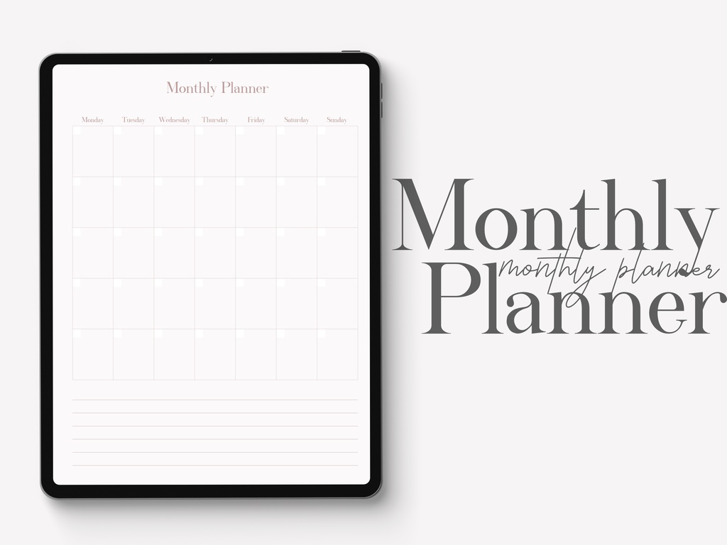 ミニマリストデジタルプランナー日付なし|デイリー・ウィークリー・マンスリースケジュールGoodNotesテンプレート