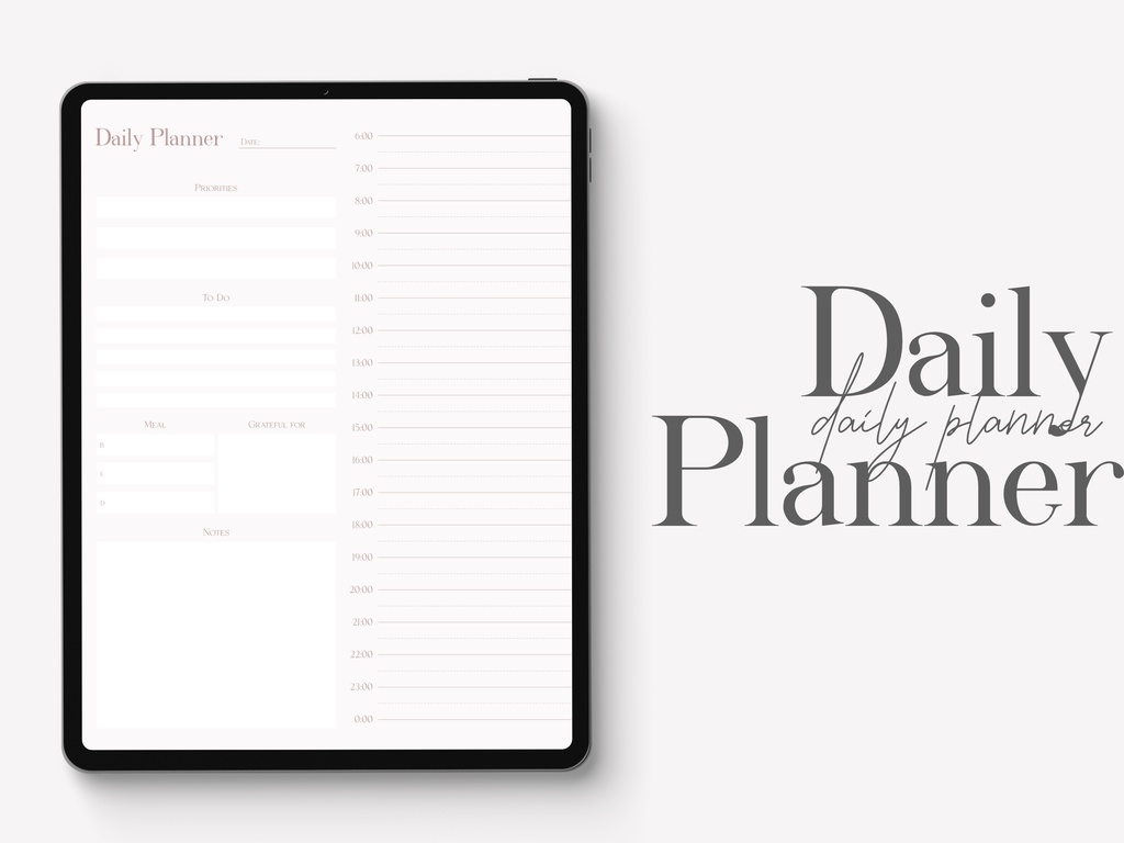 ミニマリストデジタルプランナー日付なし|デイリー・ウィークリー・マンスリースケジュールGoodNotesテンプレート