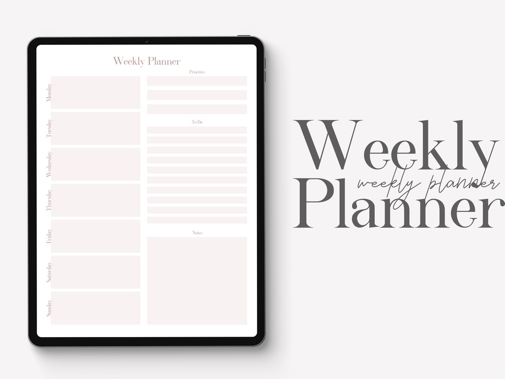 ミニマリストデジタルプランナー日付なし|デイリー・ウィークリー・マンスリースケジュールGoodNotesテンプレート