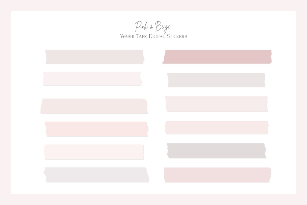 ピンク&ベージュのマスキングテープイラスト素材