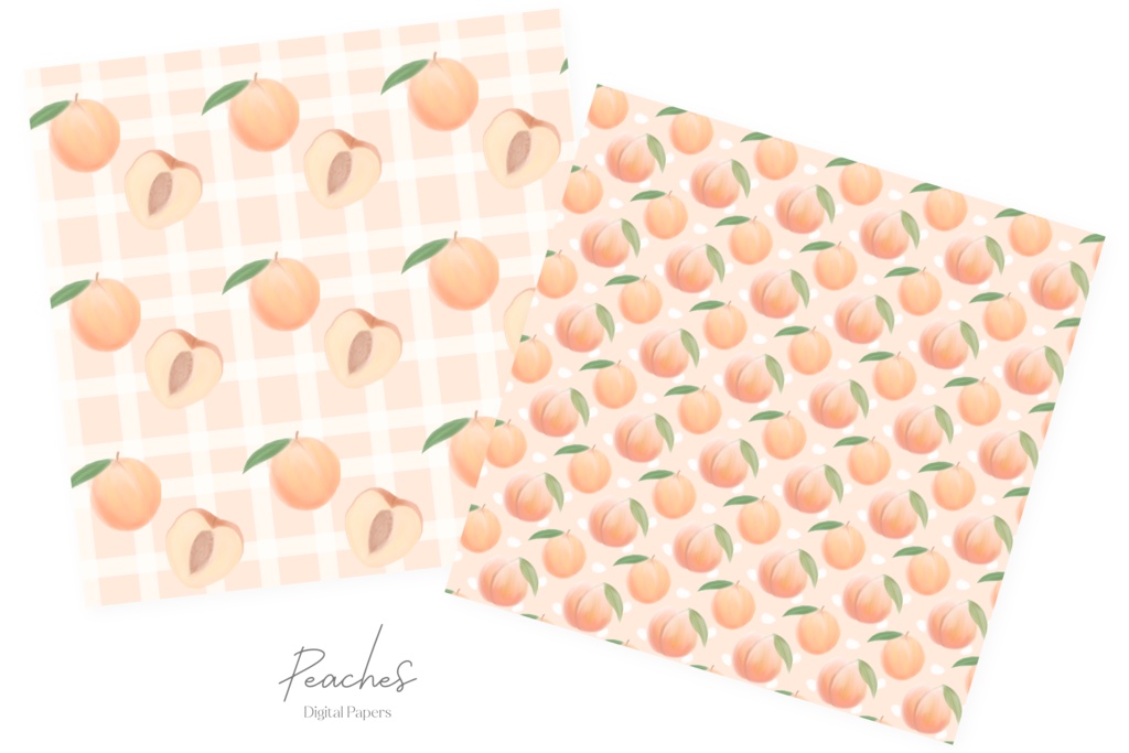 桃の水彩イラスト背景素材|ピーチ柄背景画像素材|桃シームレスパターン