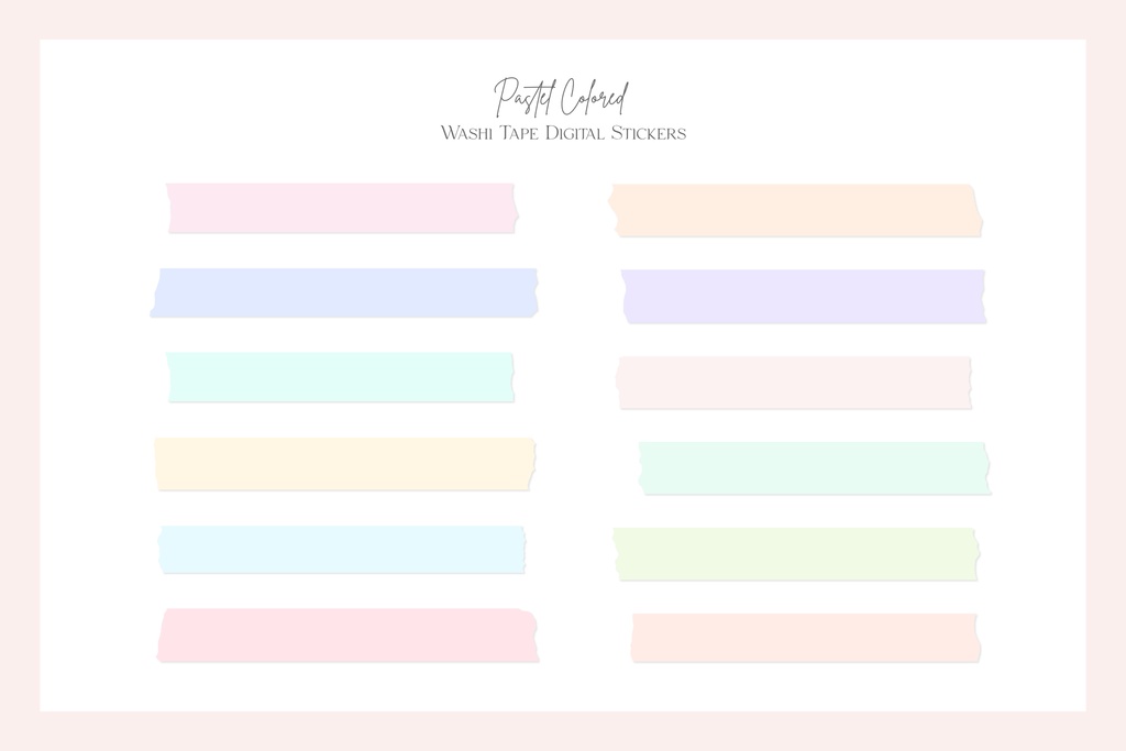 パステルカラーのマスキングテープイラスト素材