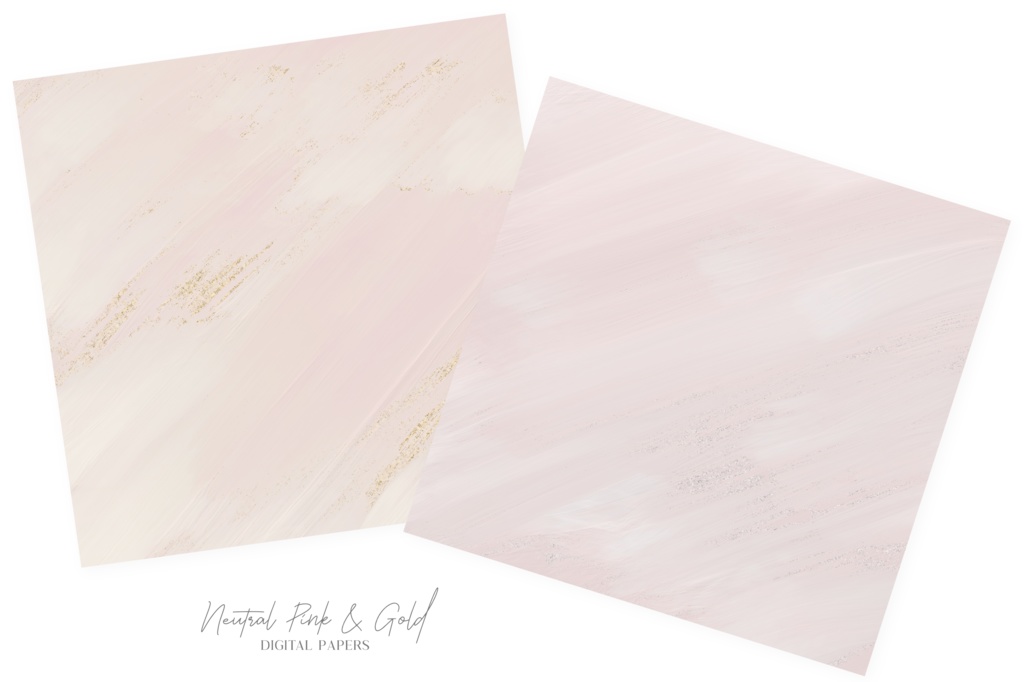 ピンクベージュ&ゴールド背景素材|オイルブラシストローク背景素材|油絵背景|抽象画テクスチャ