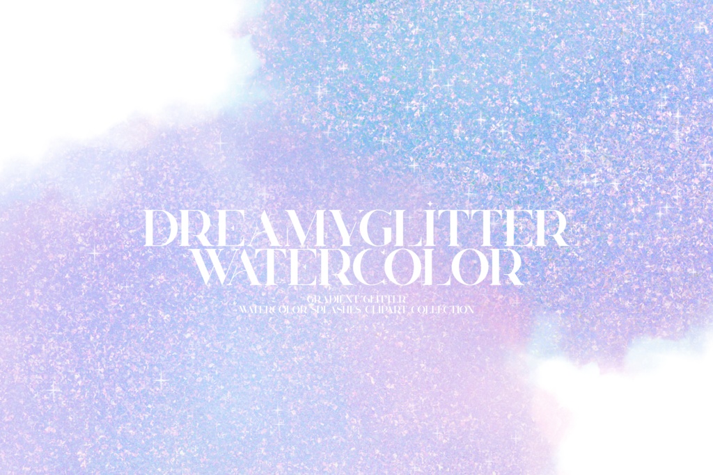 キラキラ水彩風素材|パステル水彩テクスチャ|カラフル水彩背景|ファンタジー素材|夢素材