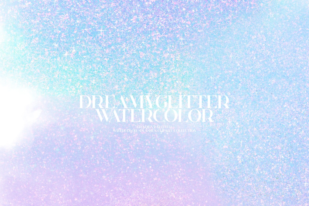 キラキラ水彩風素材|パステル水彩テクスチャ|カラフル水彩背景|ファンタジー素材|夢素材