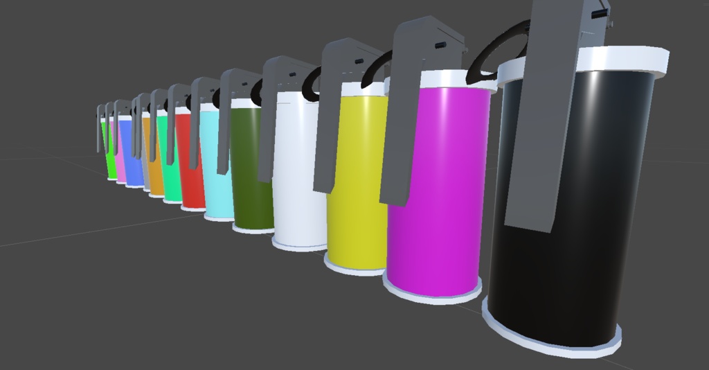 【3Dアクセサリー】【VRC想定】スモークグレネード・カラフルセット