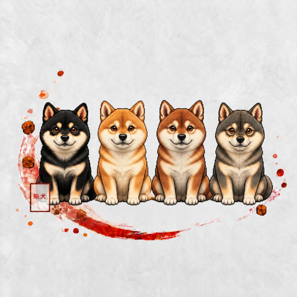 [AI]かわいい柴犬　イラスト30枚