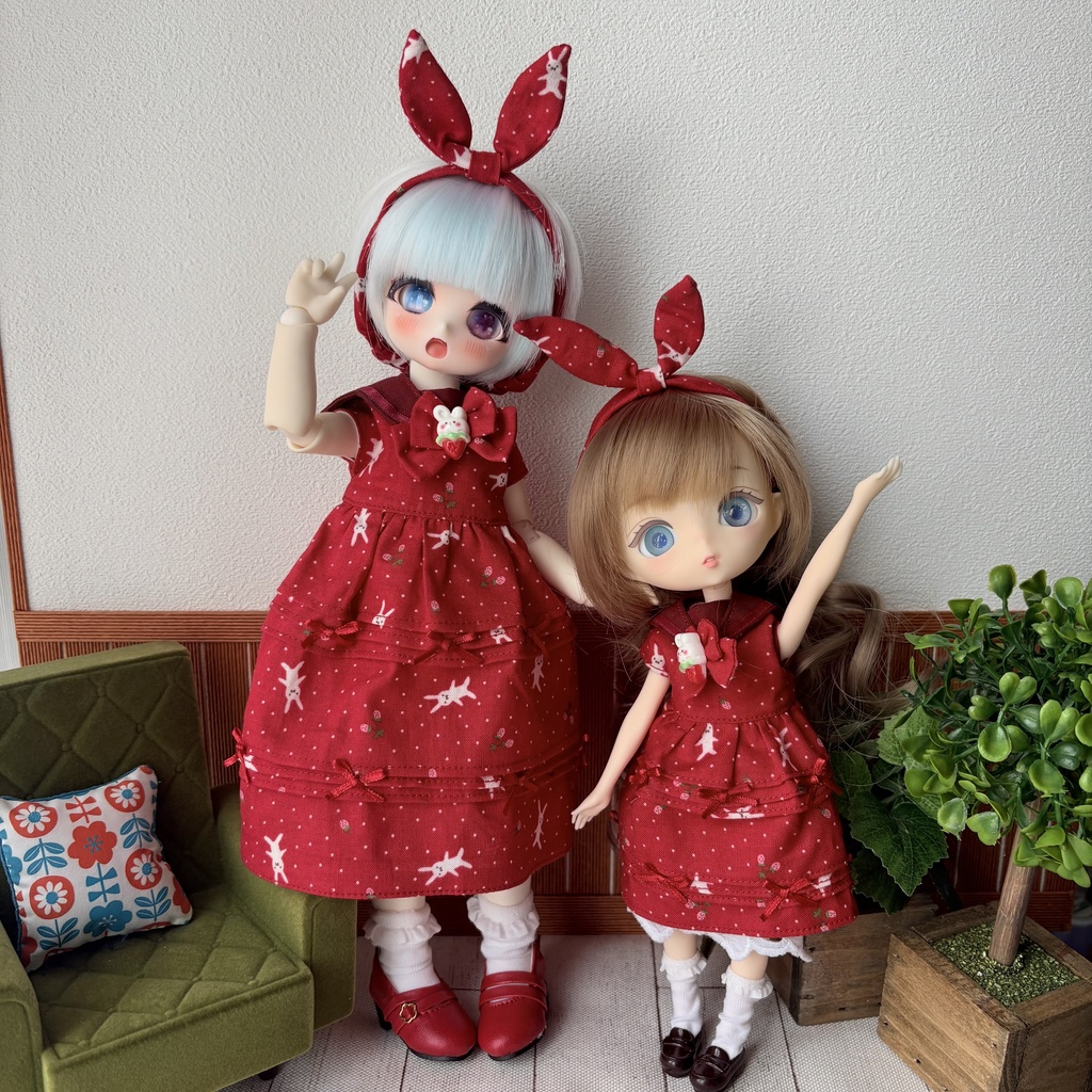 うさぎおめかしワンピース　幼SD、ネオ、ミディ、ハルモニアサイズ