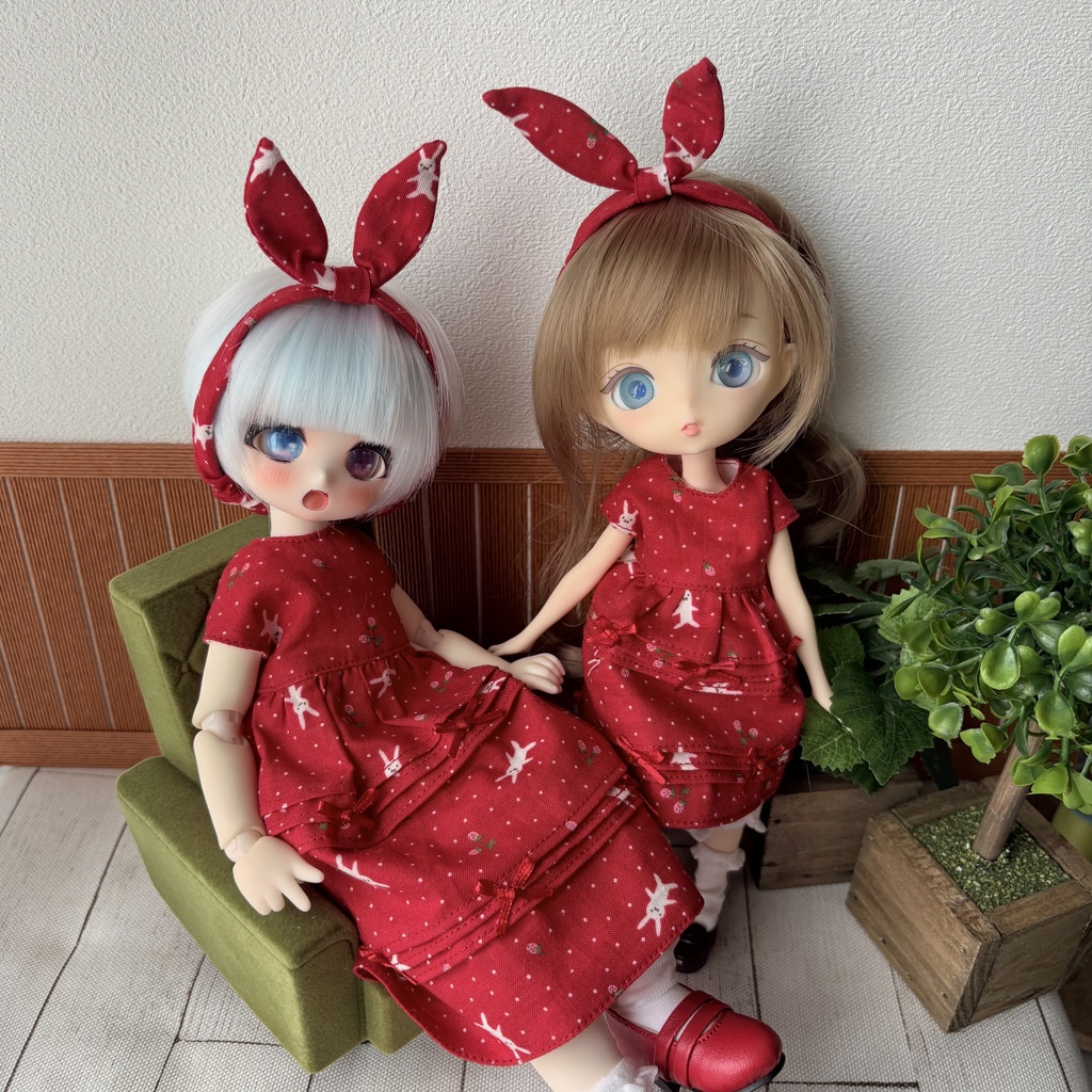 うさぎおめかしワンピース 幼SD、ネオ、ミディ、ハルモニアサイズ