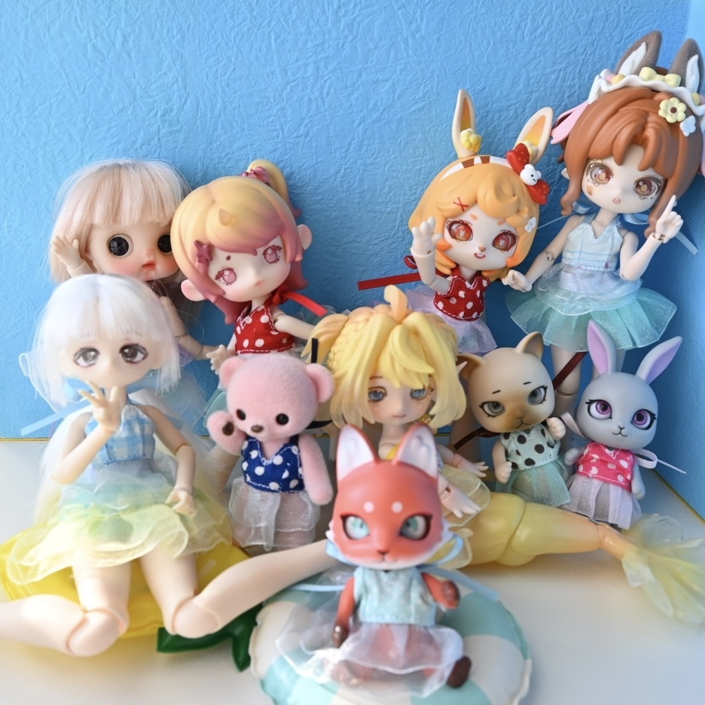 水着風キャミソール スカート オビツ11、カプセルドールサイズ
