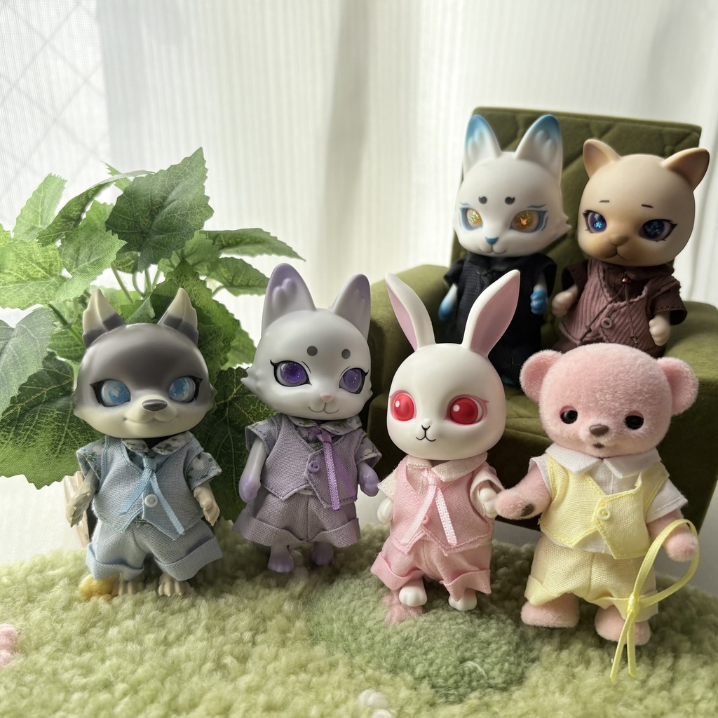 シャツベストのセット カプセルドール、ハニーベアサイズ