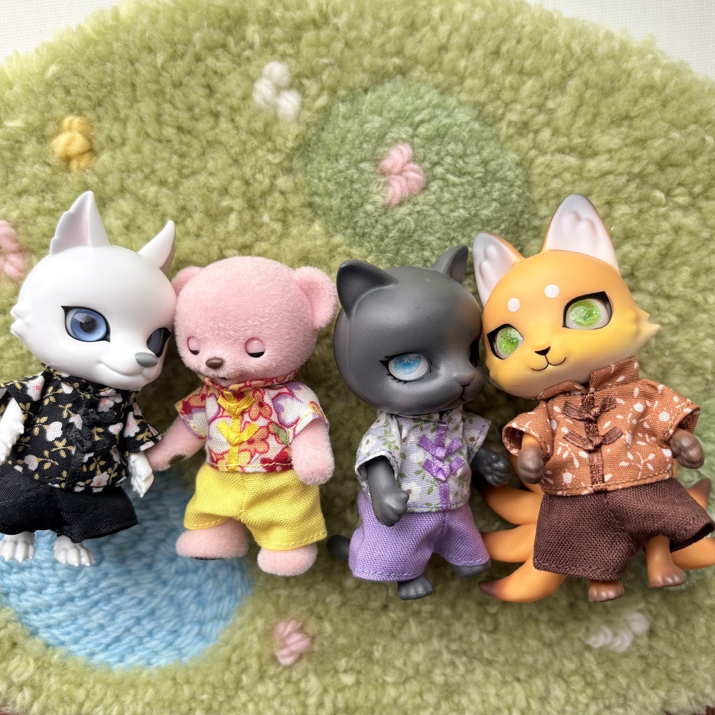 チャイナ風服(ズボン)カプセルドール、ハニーベア、オビツ11サイズ