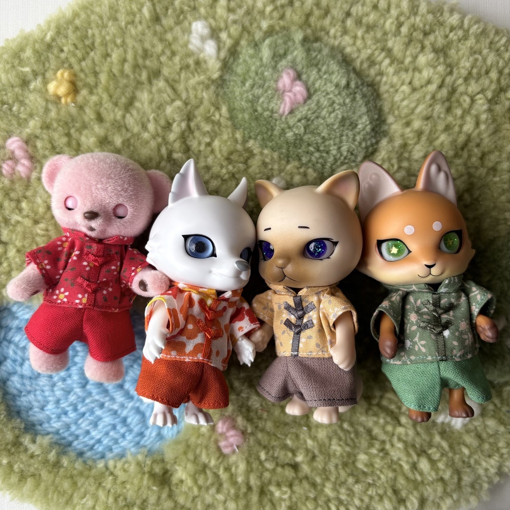 チャイナ風服(ズボン)カプセルドール、ハニーベア、オビツ11サイズ