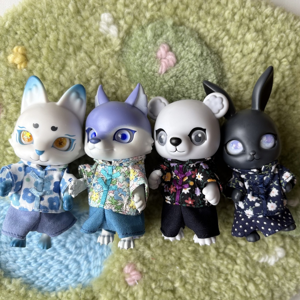 チャイナ風服(ズボン)カプセルドール、ハニーベア、オビツ11サイズ