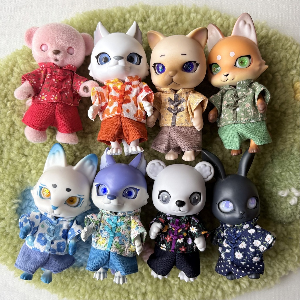チャイナ風服(ズボン)カプセルドール、ハニーベア、オビツ11サイズ