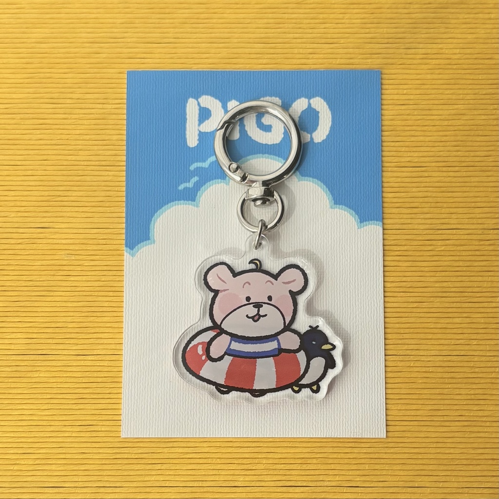 ピゴ水着姿　背面印刷あり　オリジナルアクリルキーホルダー