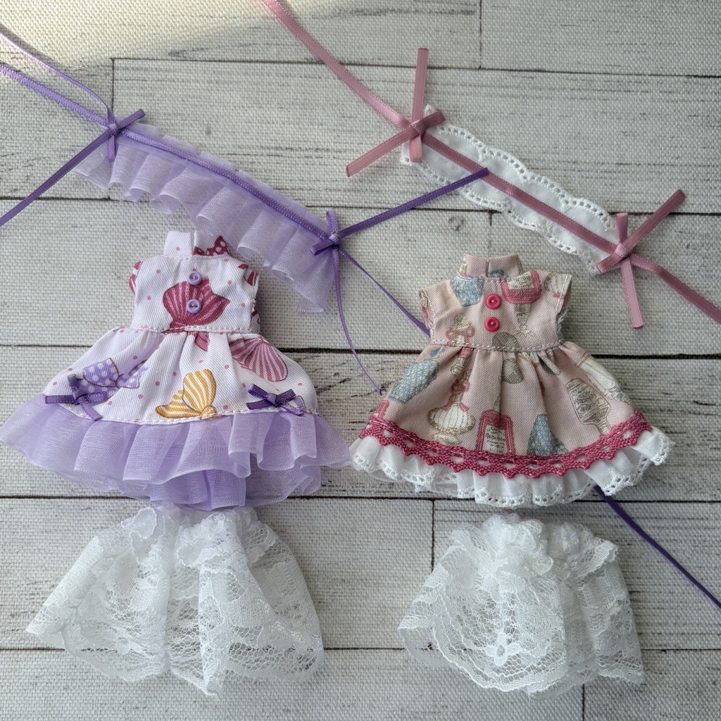 ワンピースとヘッドドレス オビツ11サイズ