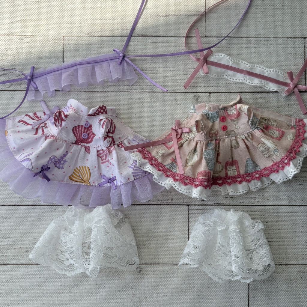 ワンピースとヘッドドレス オビツ11サイズ