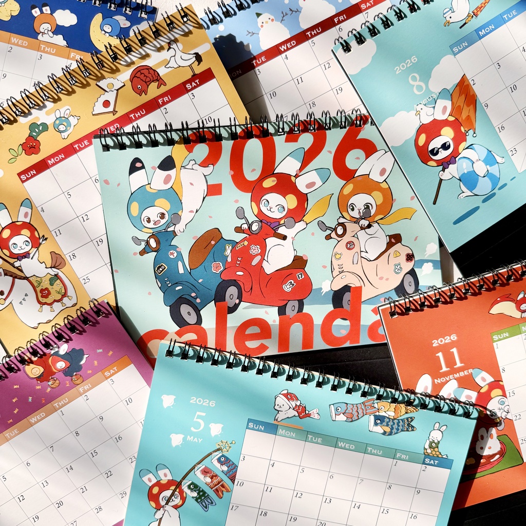 2026年頭巾うさぎのオリジナルカレンダー