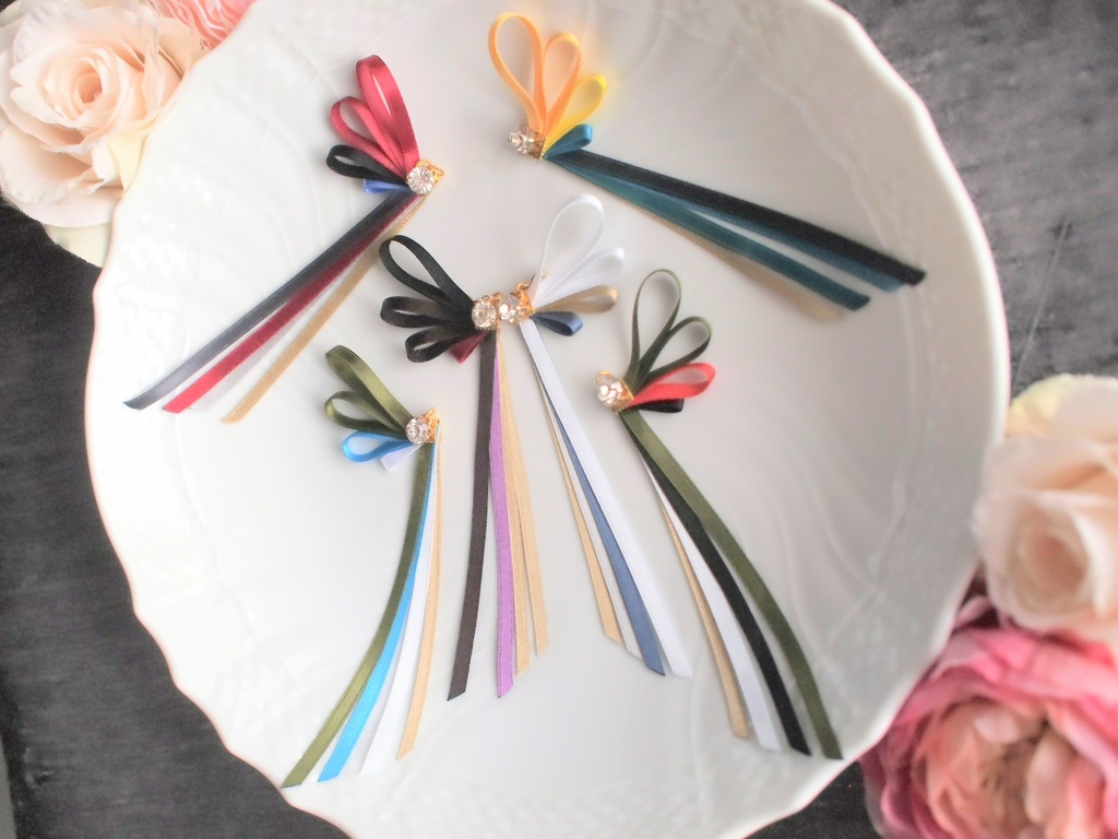 鶴丸国永 大倶利伽羅 松井江 豊前江 浦島虎徹 日向正宗 【刀蝶の絹飾り】マスクリボンorピアスorイヤリング