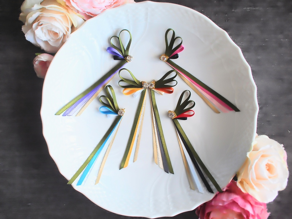 篭手切江 豊前江 桑名江 松井江 五月雨江 村雲江【刀蝶の絹飾り】マスクリボンorピアスorイヤリング