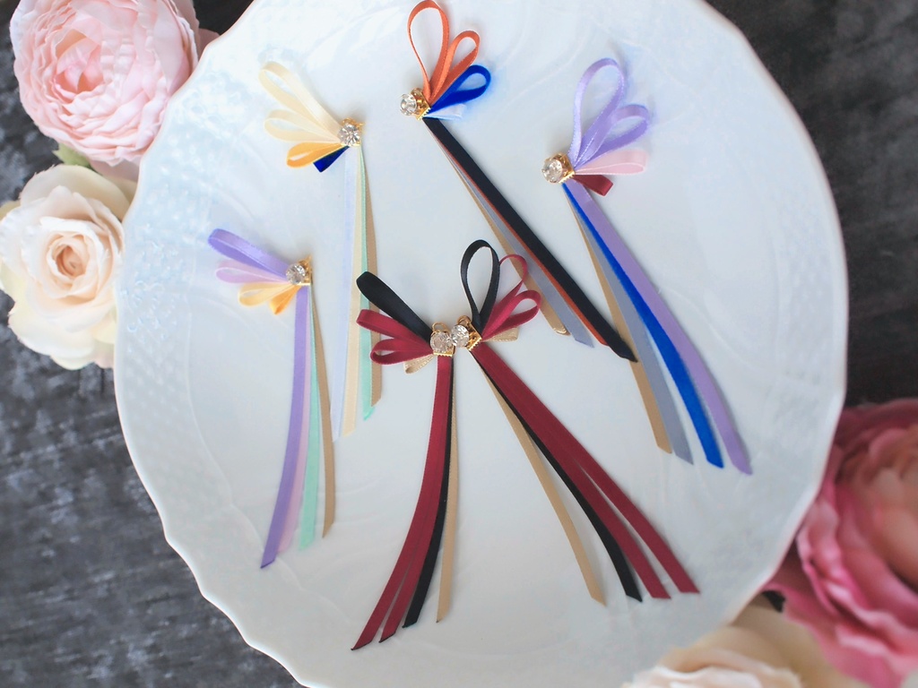 加州清光 歌仙兼定 山姥切国広 蜂須賀虎徹 陸奥守吉行【刀蝶の絹飾り】マスクリボンorピアスorイヤリング