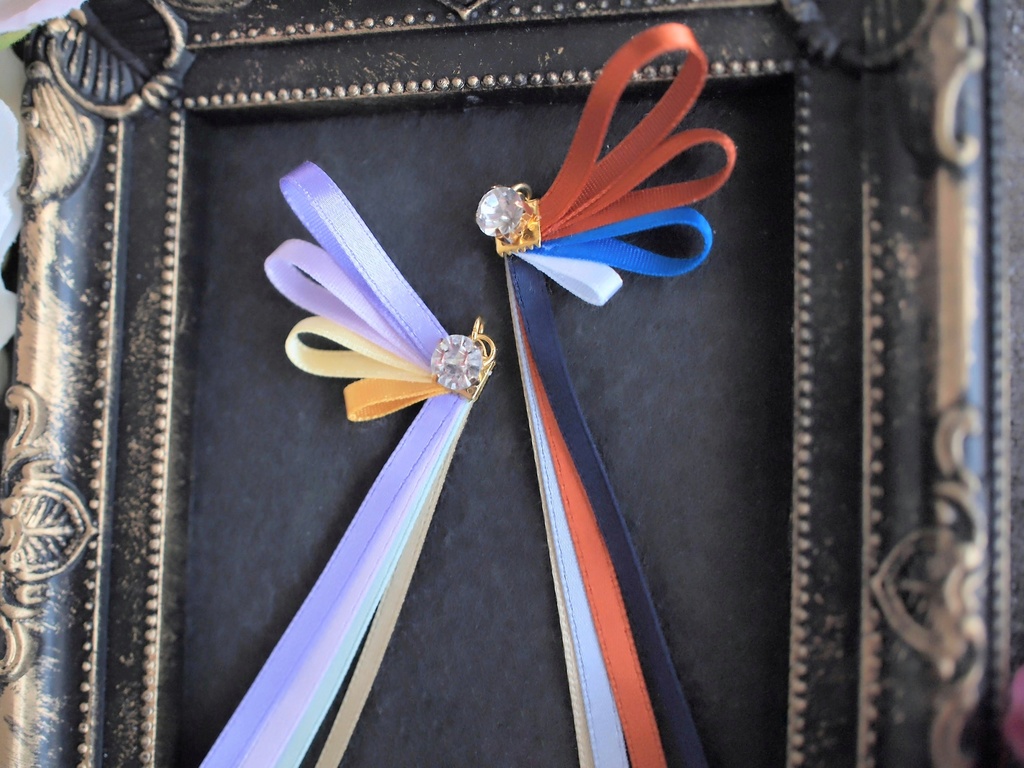 加州清光 歌仙兼定 山姥切国広 蜂須賀虎徹 陸奥守吉行【刀蝶の絹飾り】マスクリボンorピアスorイヤリング