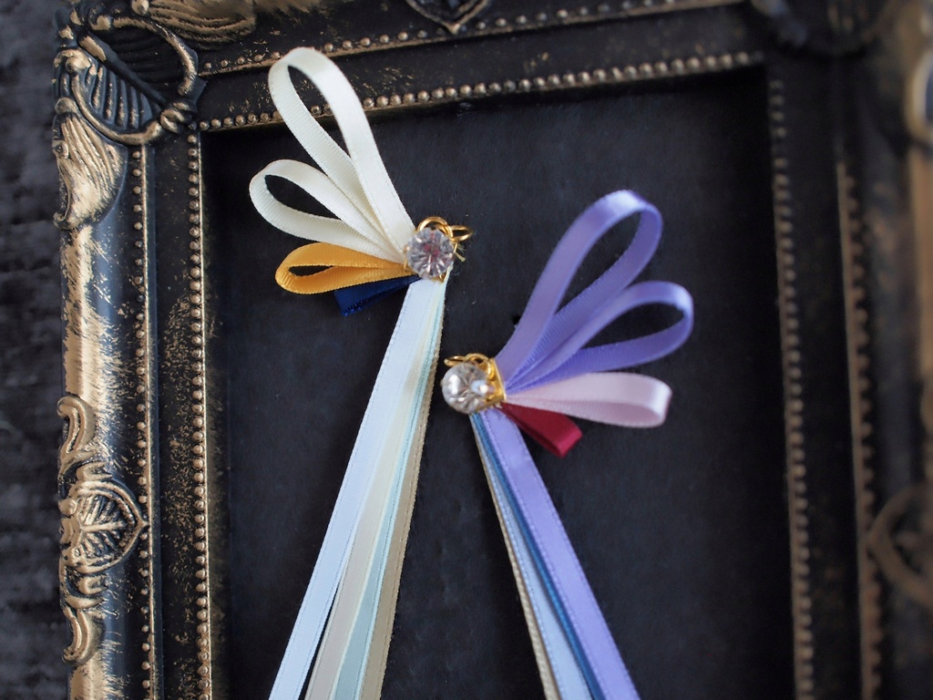 加州清光 歌仙兼定 山姥切国広 蜂須賀虎徹 陸奥守吉行【刀蝶の絹飾り】マスクリボンorピアスorイヤリング