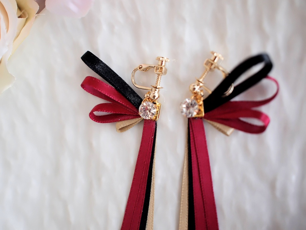 加州清光 歌仙兼定 山姥切国広 蜂須賀虎徹 陸奥守吉行【刀蝶の絹飾り】マスクリボンorピアスorイヤリング