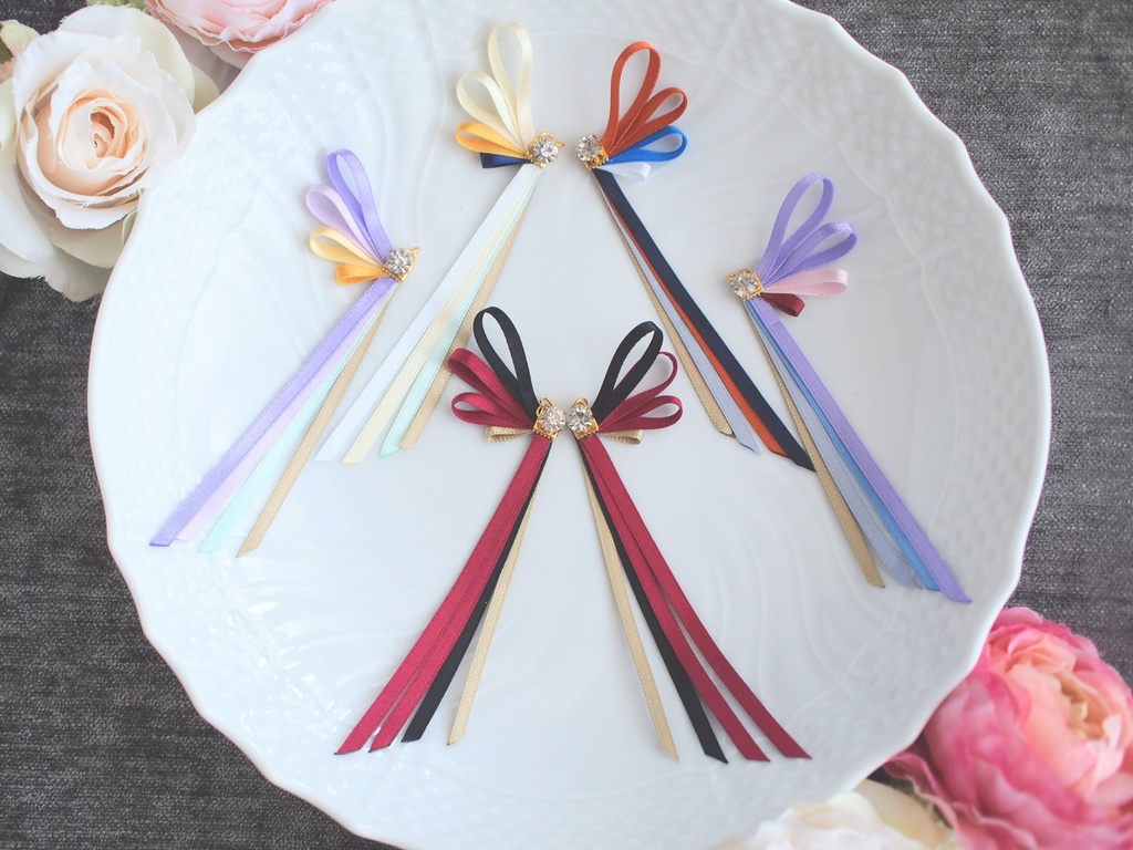 加州清光 歌仙兼定 山姥切国広 蜂須賀虎徹 陸奥守吉行【刀蝶の絹飾り】マスクリボンorピアスorイヤリング