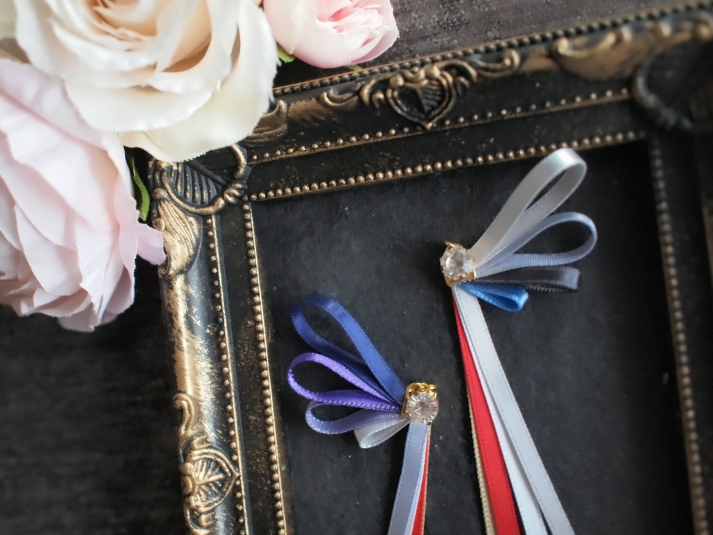 一文字則宗 南泉一文字 山鳥毛 日光一文字 姫鶴一文字【刀蝶の絹飾り】マスクリボンorピアスorイヤリング