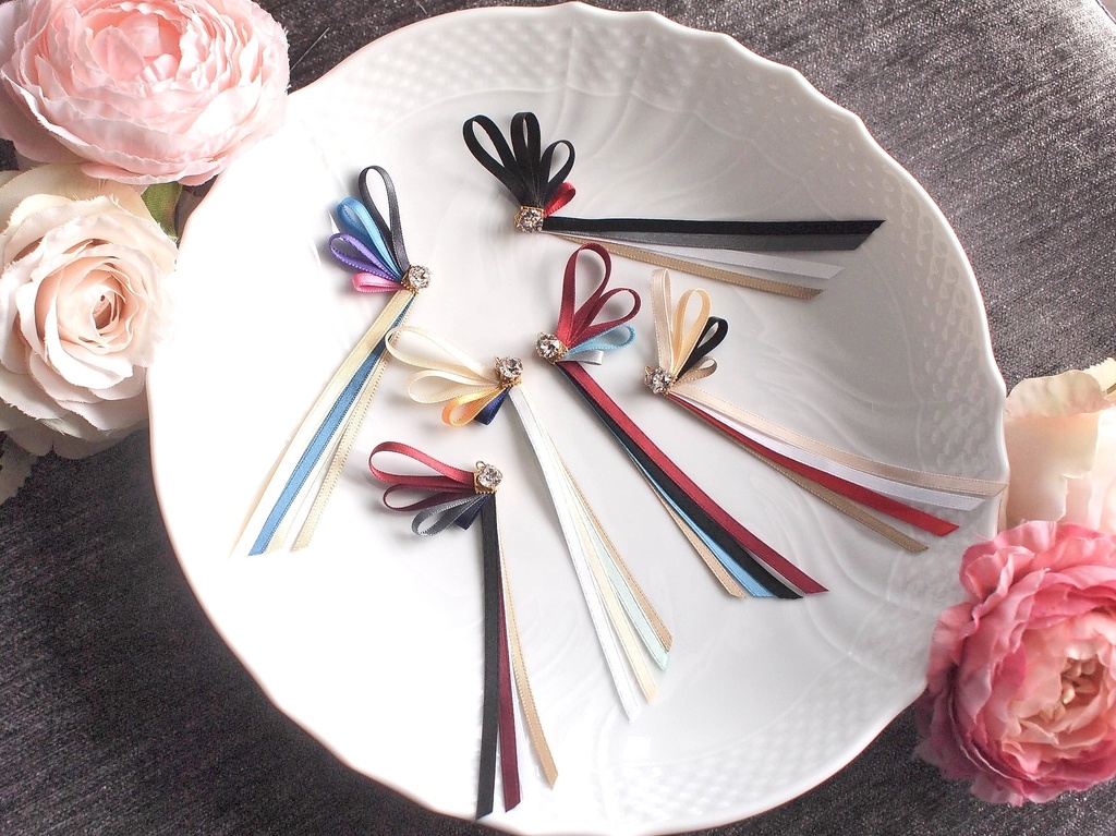 和泉守兼定 山姥切国広 南泉一文字 大包平 肥前忠広 小竜景光 【刀蝶の絹飾り】マスクリボンorピアスorイヤリング