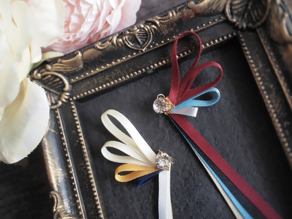 和泉守兼定 山姥切国広 南泉一文字 大包平 肥前忠広 小竜景光 【刀蝶の絹飾り】マスクリボンorピアスorイヤリング