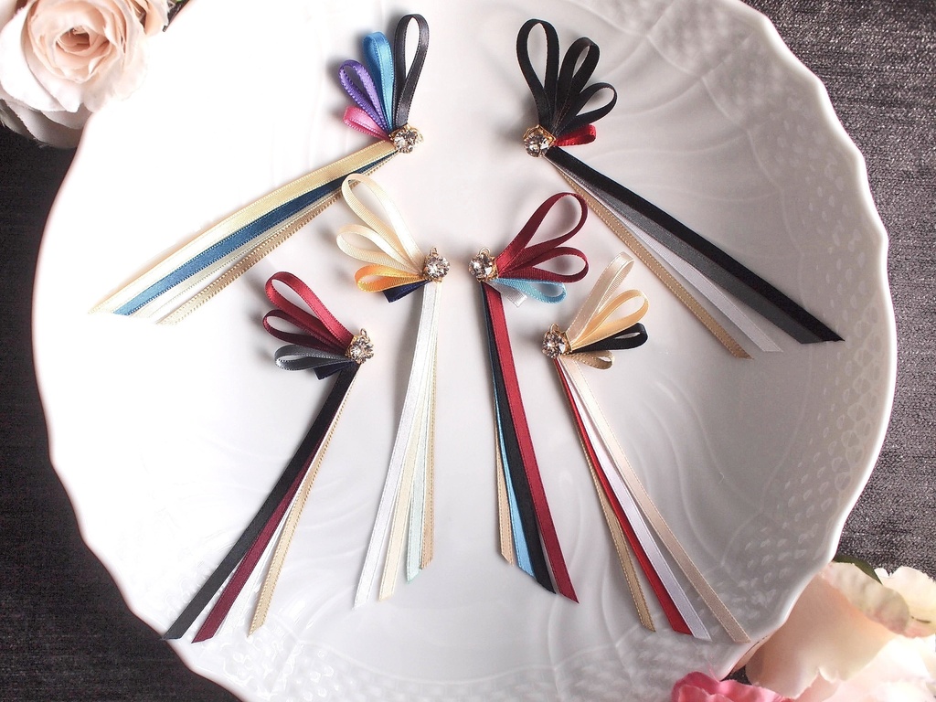 和泉守兼定 山姥切国広 南泉一文字 大包平 肥前忠広 小竜景光 【刀蝶の絹飾り】マスクリボンorピアスorイヤリング