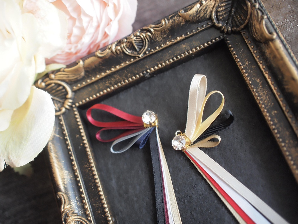 和泉守兼定 山姥切国広 南泉一文字 大包平 肥前忠広 小竜景光 【刀蝶の絹飾り】マスクリボンorピアスorイヤリング