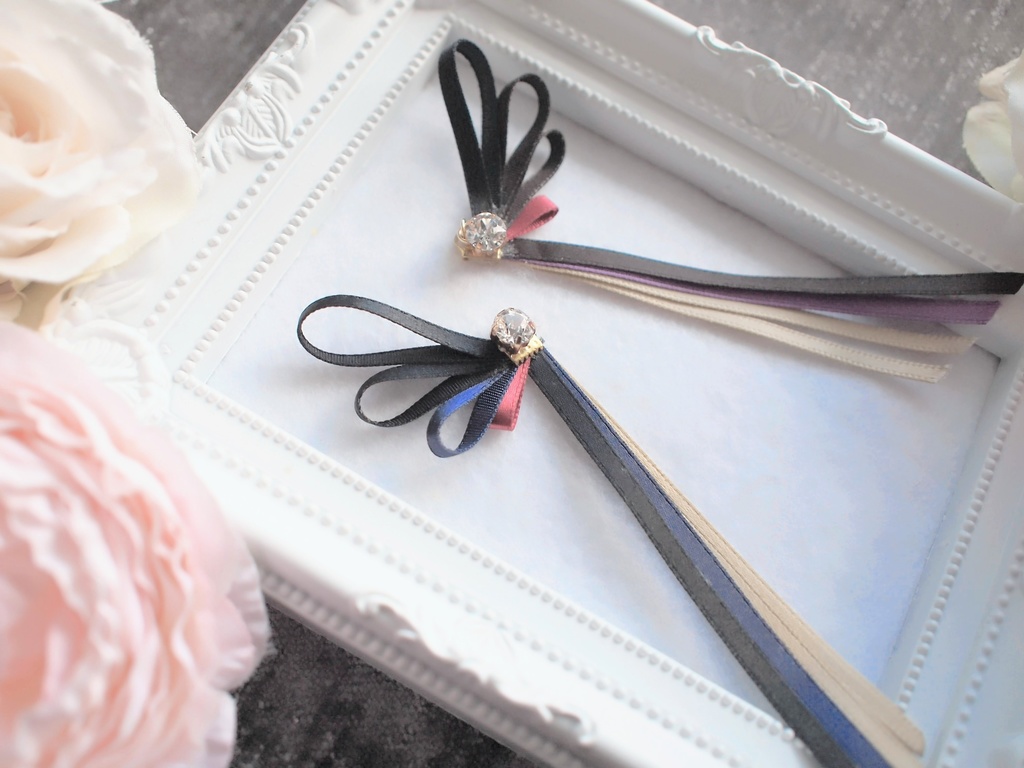 燭台切光忠 大倶利伽羅【刀蝶の絹飾り】マスクリボンorピアスorイヤリング