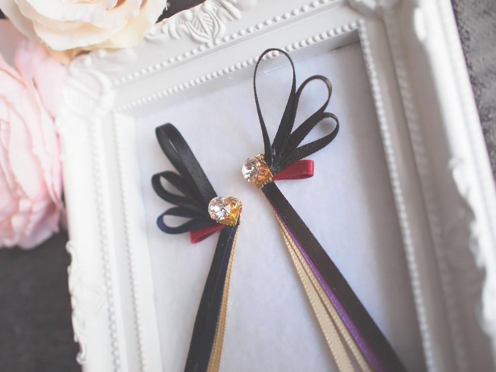 燭台切光忠 大倶利伽羅【刀蝶の絹飾り】マスクリボンorピアスorイヤリング