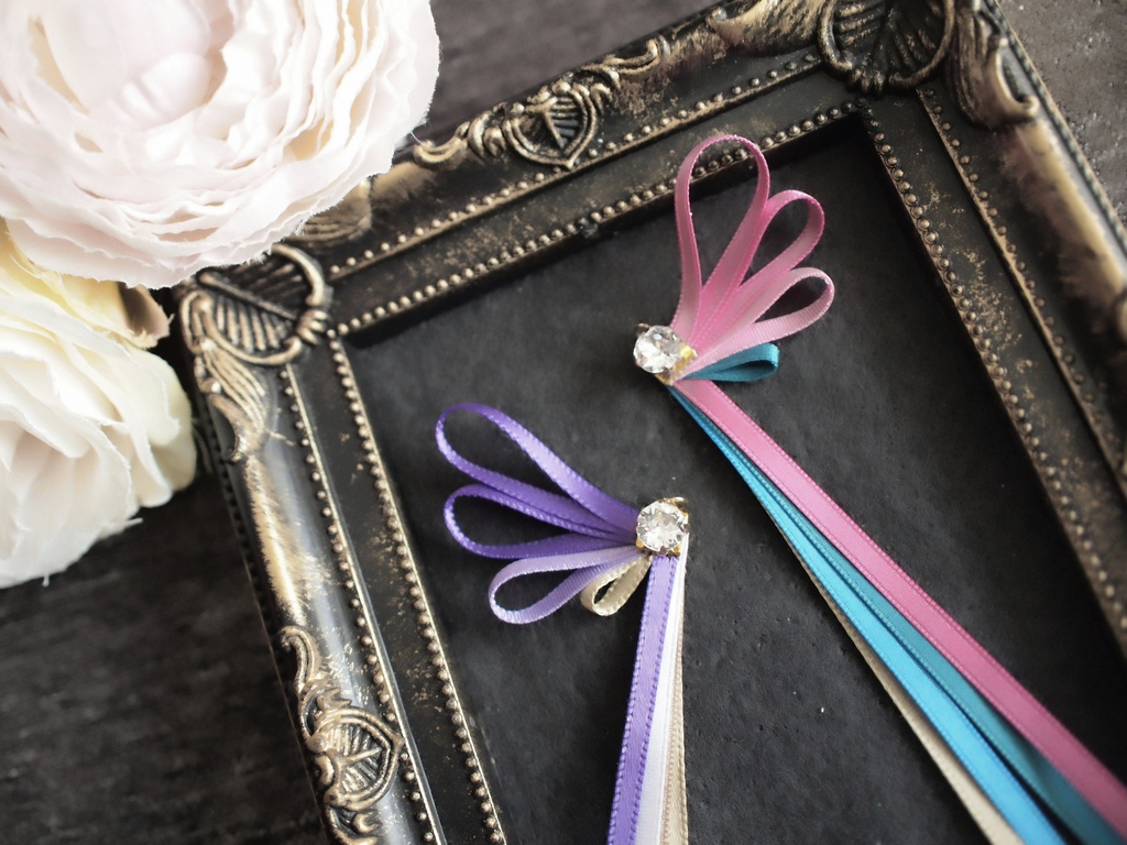 へし切長谷部 宗三左文字【刀蝶の絹飾り】マスクリボンorピアスorイヤリング