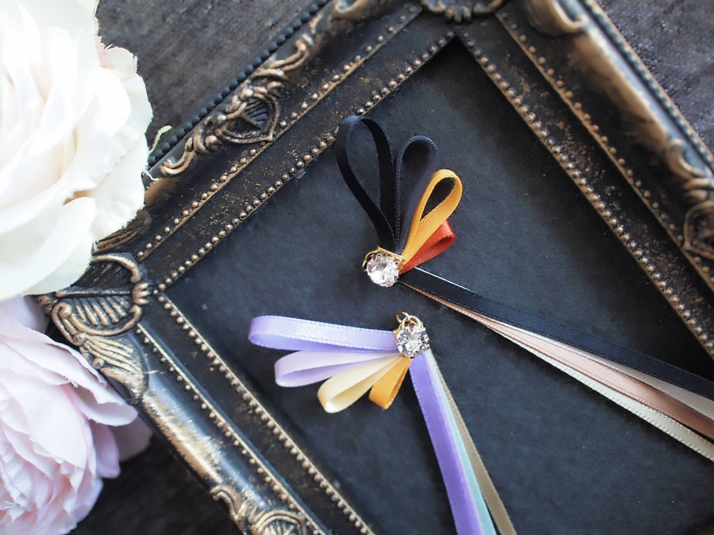 加州清光 大和守安定 和泉守兼定 堀川国広 蜂須賀虎徹 長曽祢虎徹 【刀蝶の絹飾り】マスクリボンorピアスorイヤリング