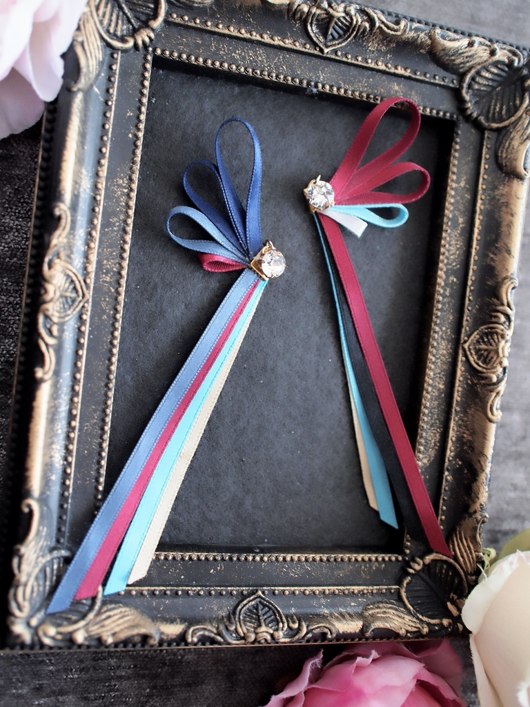 加州清光 大和守安定 和泉守兼定 堀川国広 蜂須賀虎徹 長曽祢虎徹 【刀蝶の絹飾り】マスクリボンorピアスorイヤリング